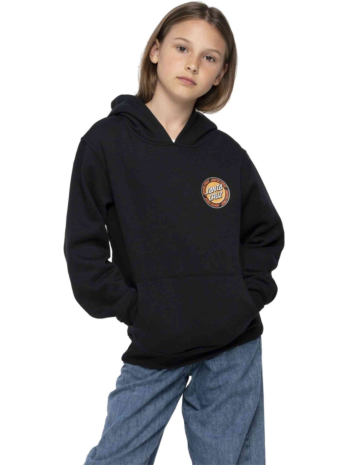 Santa Cruz Outer Ringed Dot Kids Hood Black