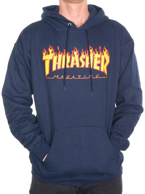 Thrasher Flame Hood Navy