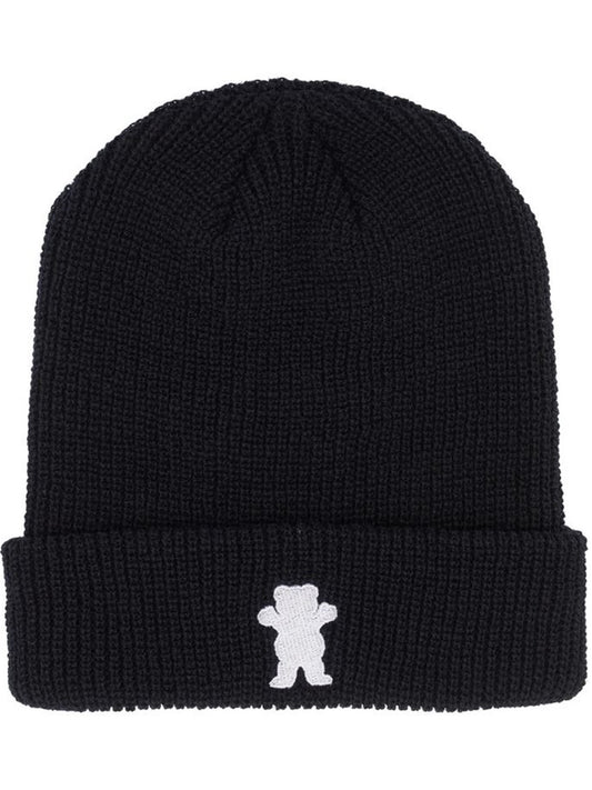 Grizzly OG Bear Embroidered Beanie Black