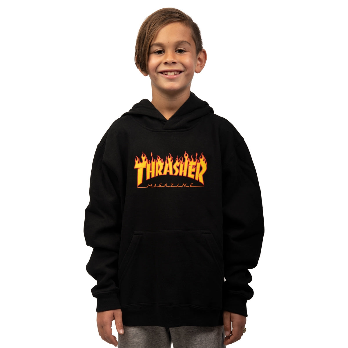 Thrasher Youth Flame Logo Black