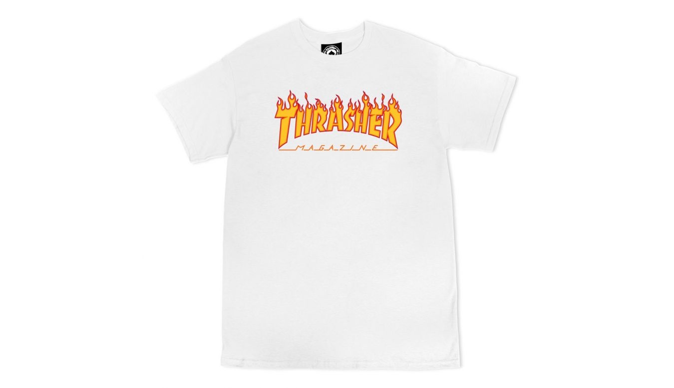 Thrasher Flame Kids T-Shirt White