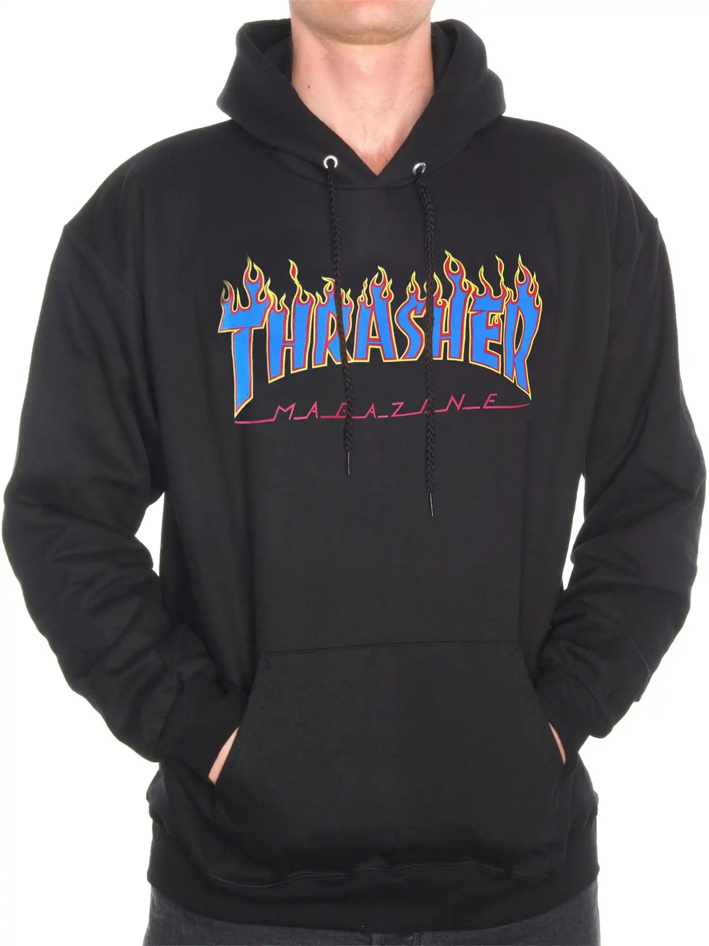 Thrasher Flame Logo Black/Blue